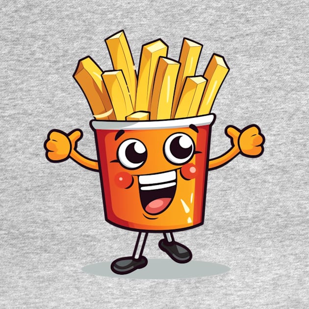 kawaii french fries T-Shirt cute ,potatofood funny by nonagobich